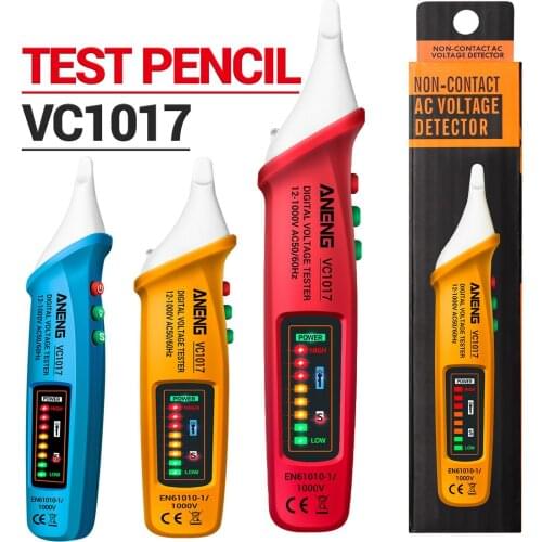 VC1017 AC Voltage Detector Tester Meter 12V-1000v Non-contact Pen Style Electric Indicator LED voltage meter vape pen