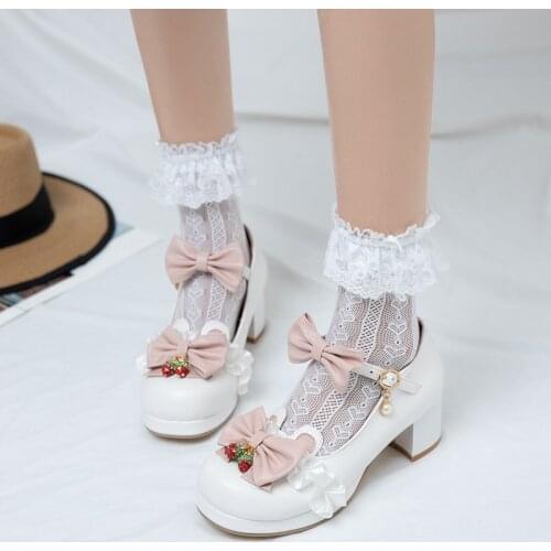 Japanese Sweet Girls Anime Cosplay Lolita Shoes Jk Platform Big Size 43 Anime Kawaii Cute Loli Women Shoes