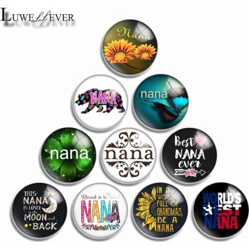 12mm 10mm 16mm 20mm 25mm 30mm 543 Nana Mix Round Glass Cabochon Jewelry Finding 18mm Snap Button Charm Bracelet