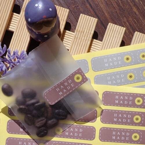 102pcs Handmade Paper Sticker Red and Light Gray Zakka Cute Button Gift Packing Seal Sticker Label for Hand Made Products Crafts