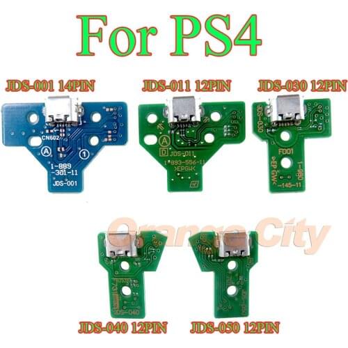 3pcs New 12-Pin 14-Pin USB Charging Port Socket Circuit Board JDS-001 011 030 040 050 For Sony PS4 Controller Plastic Green