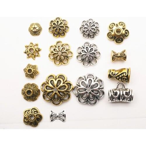 30Pcs Zinc Alloy Tibetan Bead Caps Fit 6-10mm Spacer Beads Bali Style Beads For Jewelry Making Finding Accessories HK146