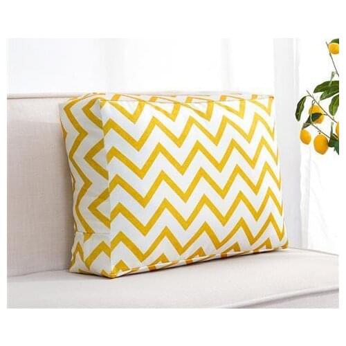 Pillowcase 80x50x20 Cotton Sofa Back Cushion Cover Yellow Seat Pad Cover Customized Thick Washable Pillow Case Living room Hotel