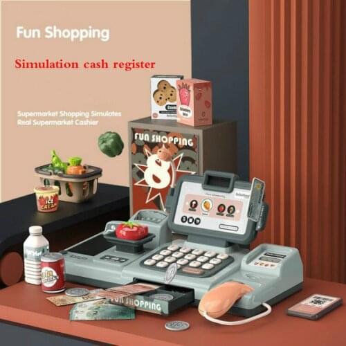 Kids Pretend Play Toys Simulation Smart Cash Register Multifunctional Chinese and English Number Calculation Checkout Counter