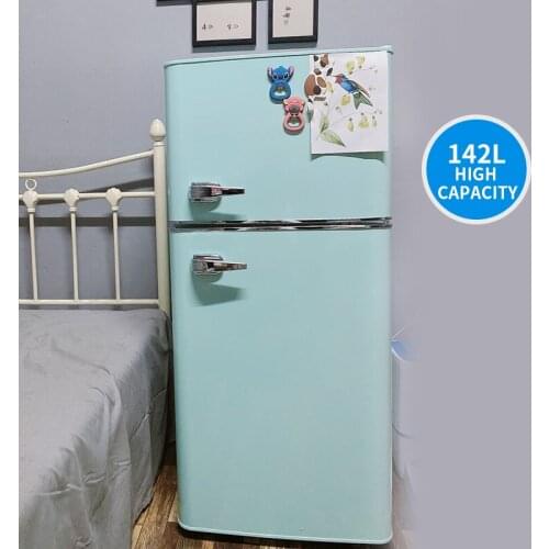 BCD-142UM Double Door Refrigerator Small Household 142L Large Capacity Retro Small Refrigerator Quick Freezing/Refrigeration