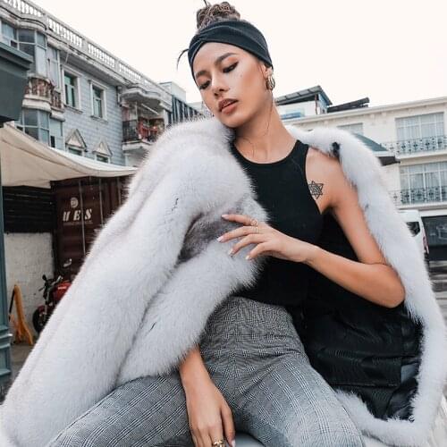 Double-faced Jacket Clothes Autumn Winter Coat Women Fox Fur Coats Korean Long Jackets Manteau Femme Hiver MY929