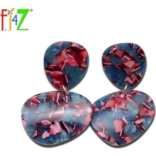 F.J4Z Hot Charming Color Resin Stud Earrings For Women Prom Party Show Fashion Unusual Style Pretty Earrings Bijoux