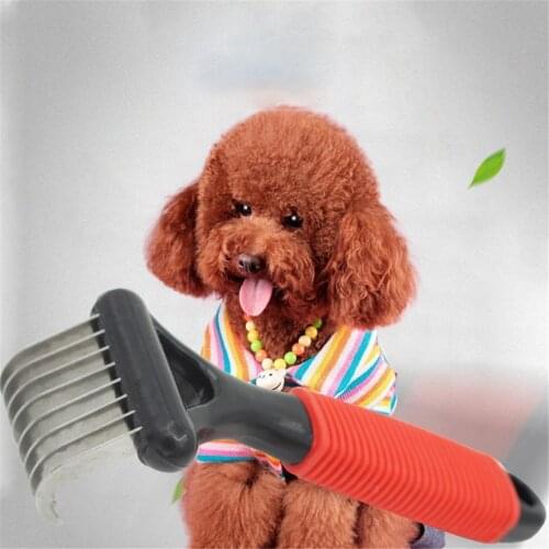 Pet Rake Comb Stainless Steel Cat Dog Hair Removal Brush Pets Hair Fur Grooming Deshedding Trimmer Tool Puppy Beauty Metal Combs