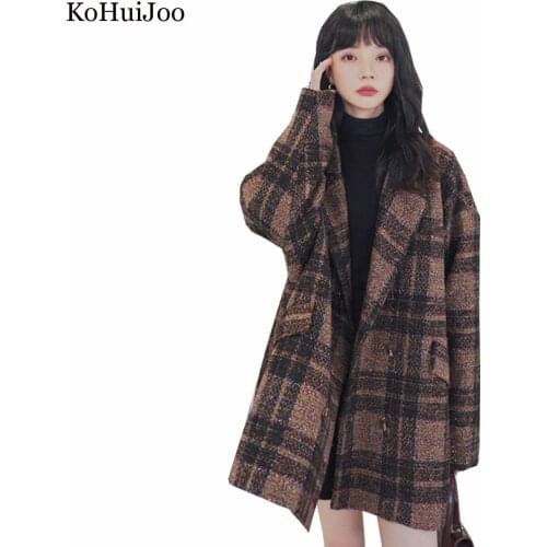 Женские твидовые пиджаки KoHuiJoo China At AliExpress