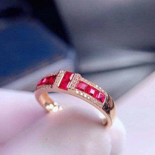 H1019 Spinel Ring Fine Jewelry Real 18K Gold AU750 Natural Spinel Gemstones 1.5ct Diamonds Female Anniversary Gift Fine Rings