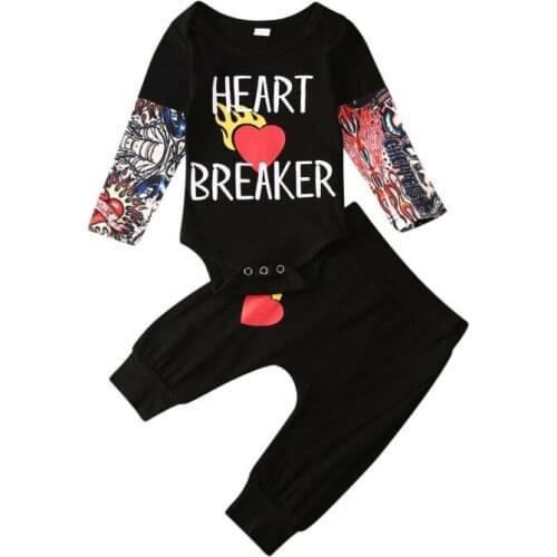 2PCS Newborn Baby Boy Girl Romper Tops Floral Jumpsuit Pants Outfit Tracksuit Cute Sweet Clothes set