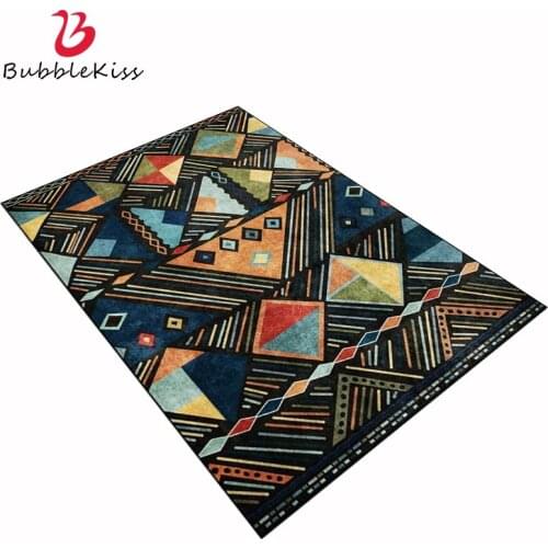 Bubble Kiss Large Rugs For Bedroom Customized Living Room Decor Carpet Bohemian Moroccan Ethnic Blue Colorful Block Home Rug