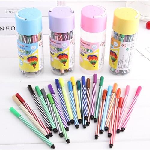 Upgade 12/18/24/36 Colors Watercolor Pen Set Cute Stationery Prize For Kids Gift Brush Pens Colour Pen Graffiti Brush Random