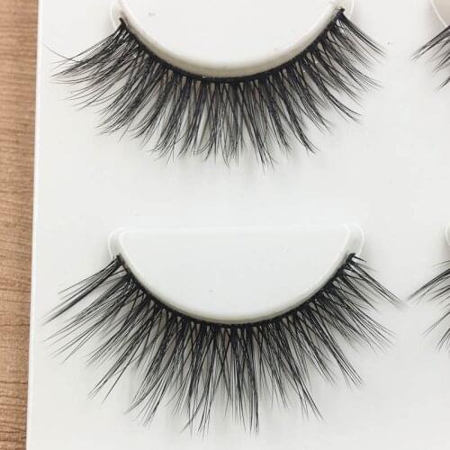 YOKPN Natural Long 3D False Eyelashes Hand Crossed Winged Curling Cotton Fake Eyelashes Soft Color Make-up Thick Eye Lashes