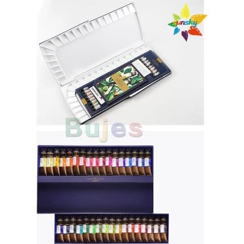 12 24 48 original MijELLO solid watercolor artists solid watercolor paint set drawing student newer pigment portable art set