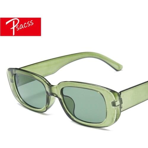 Psacss 2021 Vintage Small Rectangle Sunglasses Women/Men Luxury Brand Designer Square Glasses Shades Female Oculos De Sol UV400