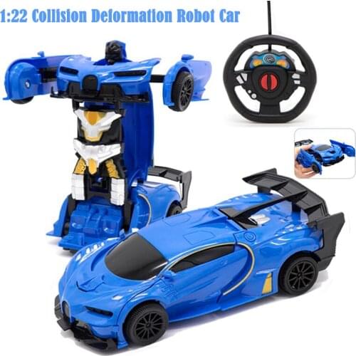 1:22 Wireless Remote Control Head collision deformation Robot Car Cool light simple operation RC car toys gift for kids