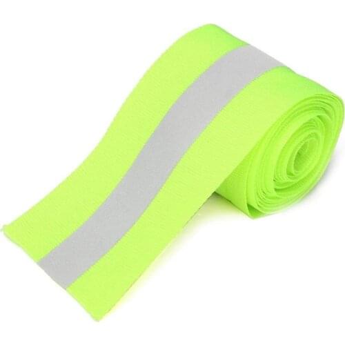 3 Meters Reflective Silver Safety Tape Strip Sewn On Green Synthetic Lime Fabric Construction Police Protective Work Clothes 5G