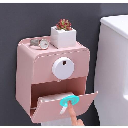 Waterproof Paper Towel Holder Toilet Roll Holder Wall Mounted Toilet Paper Roll Stand Case Tube Storage Box Bathroom Accessories