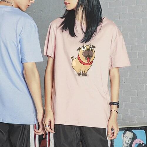 Funny Cute Women Fashion Print T Shirt Girls Animal Dog T Shirt Summer Women Punk Casual Short Sleeve Round Neck T Shirt