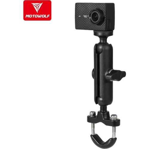 Motowolf Motorcycle Bike Camera Mirror Handelbar Holder Mount Bracket 1/4inch Stand for GoPro Hero8/7/6/5/4/3+ Action Cameras
