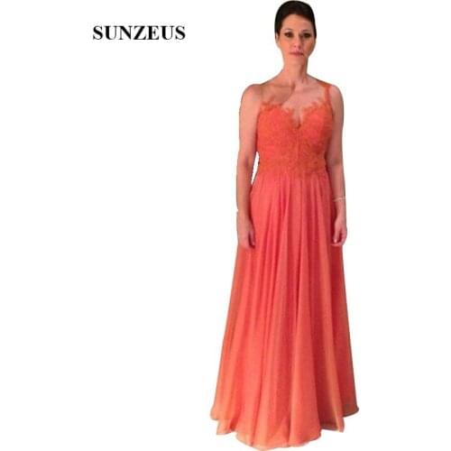 2020 Applique Mother Of The Bride Dress For Wedding Party Long Chiffon Gowns A-line Tank Backless Prom Dress Vestido Novia