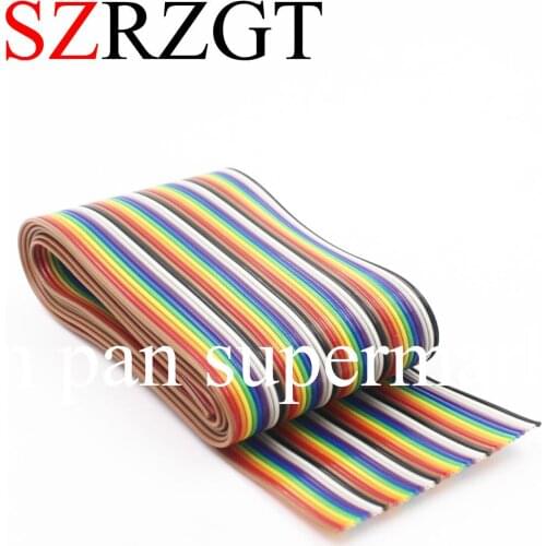 1M 2M 3M 4M 5M 10M 40pin Dupont Wire Flat Color Rainbow Ribbon Cable Wire 1.17mm