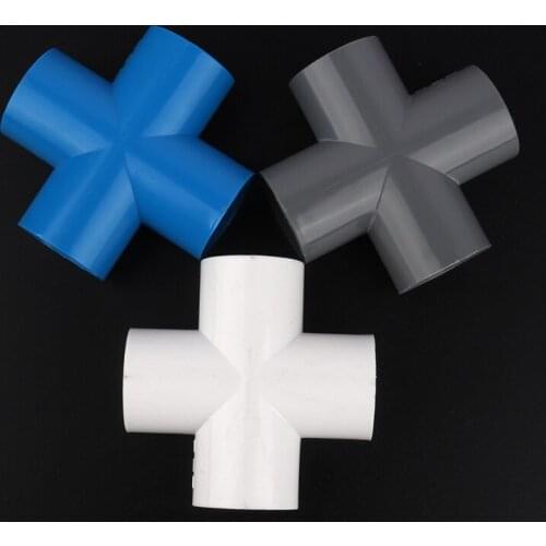 1pc 32mm PVC Cross Joints Agricultural Irrigation Fittings Garden Water Connectors Aquarium Tank Water Pipe Adapter Water Parts