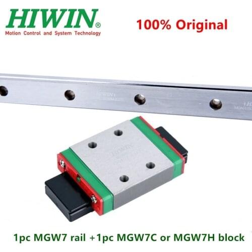 1PC Hiwin linear guide MGW7 100 150 200 250 300 330 350 400 450 500 550 mm MGWR7C rail + 1PC MGW7C or MGW7H block carriage