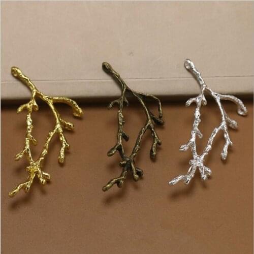 10pcs Antique Solver/Gold/Bronze Mini Charms Branches Shape Pendant Handmade Hanging Crafts DIY Jewelry Accessory Suspension