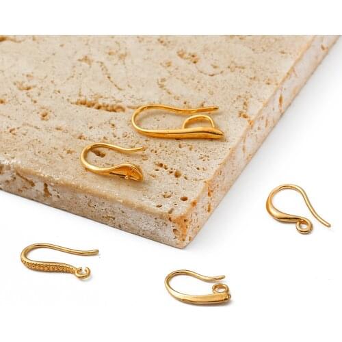 18K 2-10Pcs Copper 7-20mm Earring Findings Earrings Clasps Hooks Fittings DIY for DIY Jewelry Making Supplies Accessories 053