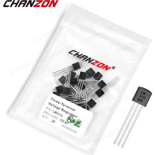 20Pcs LM317L TO-92 Three-Terminal Voltage Regulator Transistor LM317 Bipolar Junction BJT Tube Fets LM317 Integrated Circuits