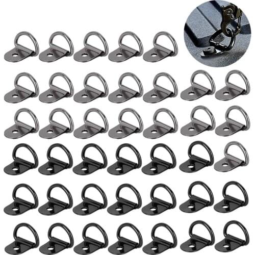 40 Pieces Steel D Shape Tie Downs Lashing Rings Heavy Duty for Loads on Trailers Cargo RV Safe and Secure Hauling