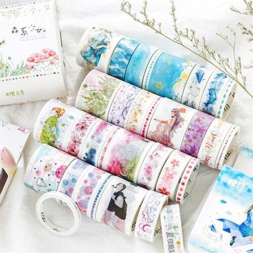 8pcs/lot Colorful DIY Decoration Washi Tape Scrapbooking Masking Tape Stickers Scrapbooking Washitape Washy Tape 024033