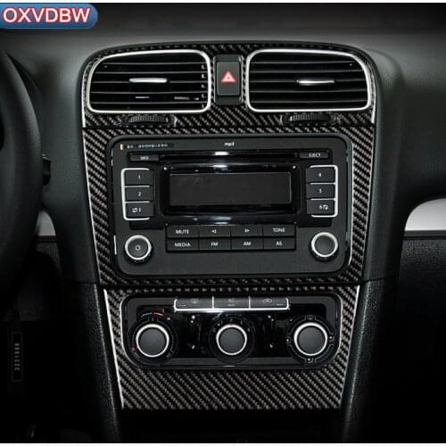 For volkswagen golf 6 mk6 R Accessories interior Center Console Navigation Outlet CD Air Panel 2008-2012 Car Styling Stickers