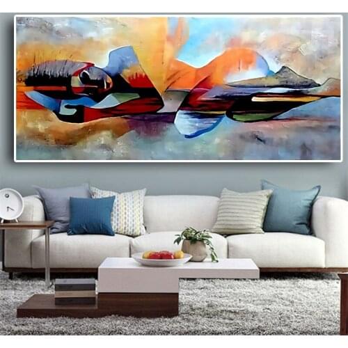Watercolor Lord Buddha Abstract Oil Painting on Canvas Religious Posters and Prints Cuadros Wall Art Pictures For Living Room