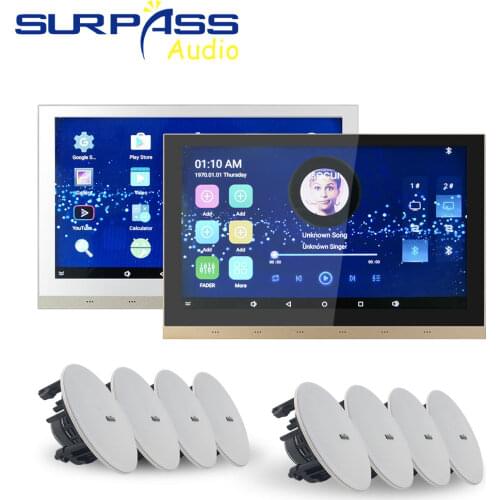 Wireless WiFi Bluetooth 10 Inch Touch Screen in Wall Amplifier Stereo Sound Ceiling Speaker for Home Background Music System