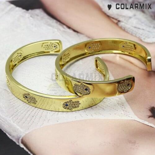 4pieces Hand bangle golden filled metal bangle cuff bangle for women fashion jewelry zircon accessories bracelets 51140