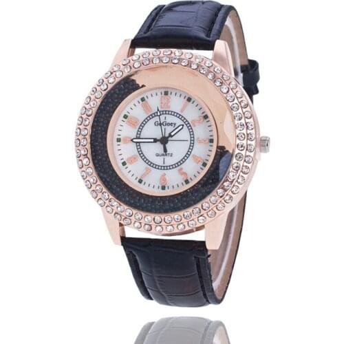 2020 New Fashion Watches Women Full Diamond Dial Full Up Bead Montre Femme Lady Girl Crystal Clock Leather Band Wristwatch Gift