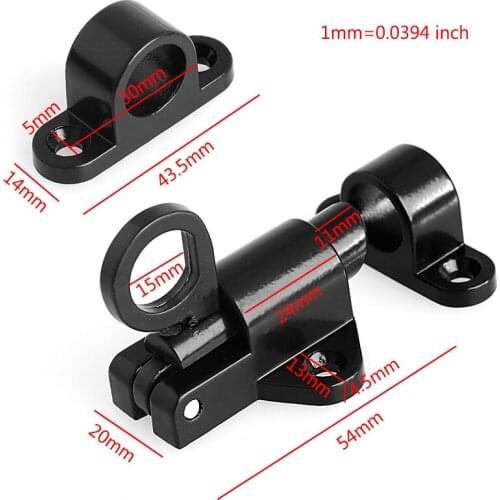 Black Window Gate Security Pull Ring Spring Bounce Door Bolt Aluminum Latch Lock 62KD