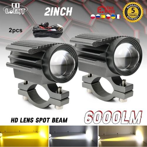 CO LIGHT 2" 6000LM Led Driving Fog Lights LED Work Light 12V 24V Spot White Yellow For Car Motorcycle Offroad Trucks ATV SUV UTV