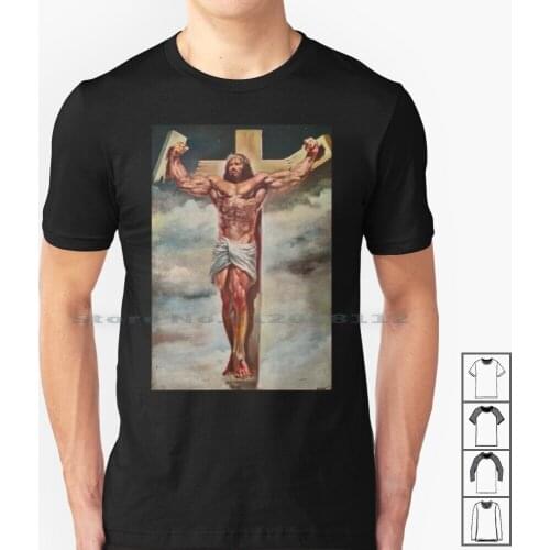 Muscle Jesus Christ T Shirt 100% Cotton Jesus Christ Christianity Catholic Jesus H Christ Church God Moses Muscle Jojos Bizarre