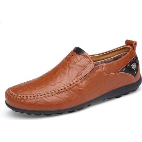 Italian Mens Shoes Casual Luxury Brand Winter Warm Fur Men Loafers Genuine Leather Moccasins Light Handmade Boat Shoes