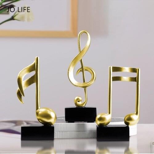 JO LIFE Staff Ornament Nordic Music Songs Sound Notes Symbol Statue Figurines Piano Cabinet Desktop Decoration