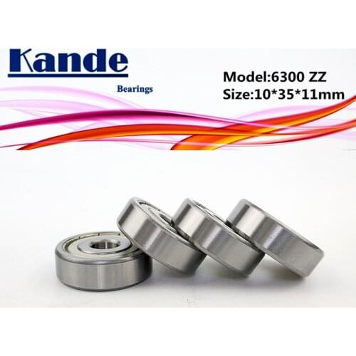 Kande 6300ZZ 4PCS ABEC-5 6300 2Z Single Row Deep Groove Ball Bearing 10x35x11 mm 6300ZZ Bearing