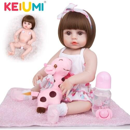 KEIUMI Drop-ship Reborn Baby Dolls 49 CM Silicone Full Body Realistic Baby Doll Toys For Childrens Day Present Birthday Gifts