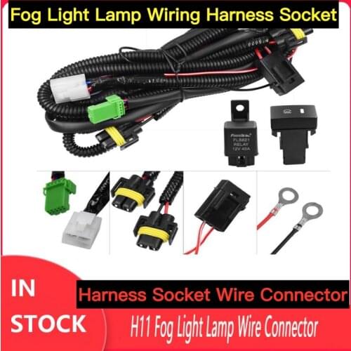 H11 Wiring Harness LED indicators Switch 12V 40A ON/OFF Switch Kits for Suzuki H11 Fog Light Wiring Harness Sockets for Jaguar