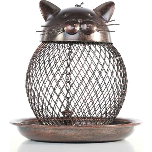 Iron Metal Kitten Bird Feeder Retro Home Decoration Accessories modern Decorative Crafts Gifts