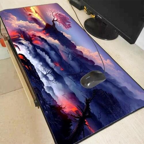 Cherry Blossoms Mouse Pad Gaming Mousepad Gamer Large Lock Edge Soft Sakura Mountain Non-slip Rubber Computer Desk Mat Padmouse