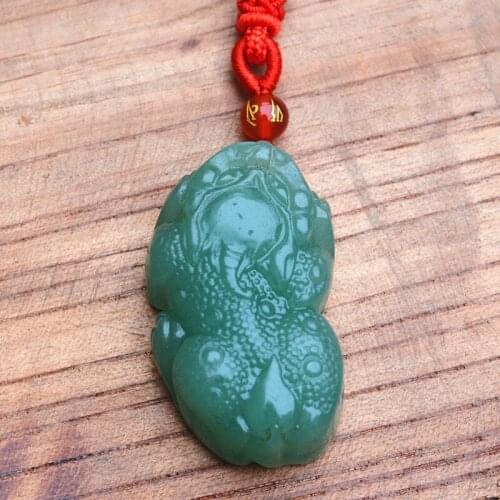 Natural Green DONGLING Stone Pendant Animal PIXIU Pendant Necklace Gift For Men Womens Jewelry Free Rope